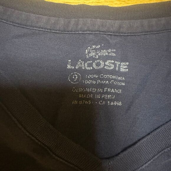 Lacoste Pima cotton t shirt navy 9 - Picture 3 of 7
